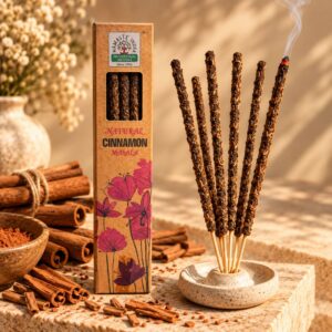 Vonné tyčinky Škorica (Cinnamon Masala) v keramickom stojane